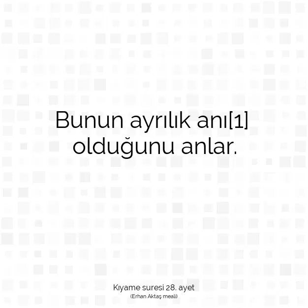 Ayetbul | Kuran Mealleri | Quran | Kıyame suresi 28. ayet