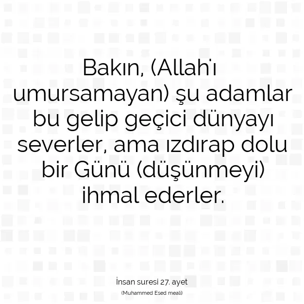 Ayetbul | Kuran Mealleri | Quran | İnsan suresi 27. ayet