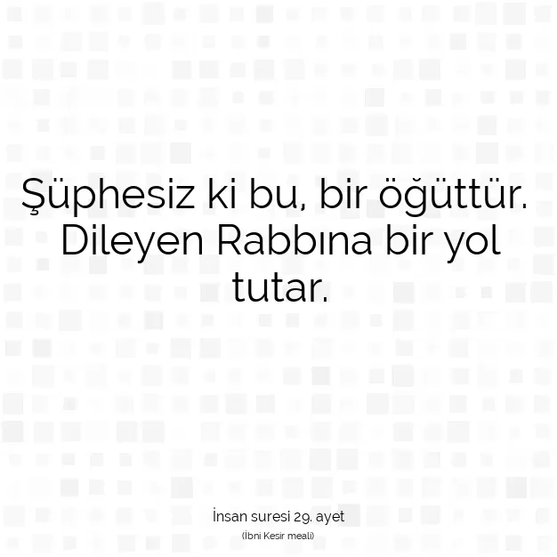 Ayetbul | Kuran Mealleri | Quran | İnsan suresi 29. ayet