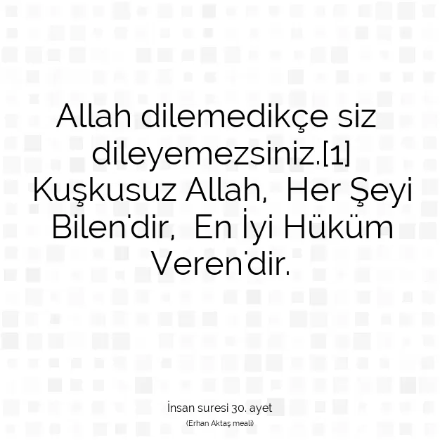 Ayetbul | Kuran Mealleri | Quran | İnsan suresi 30. ayet