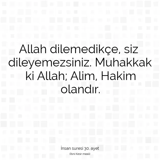 Ayetbul | Kuran Mealleri | Quran | İnsan suresi 30. ayet