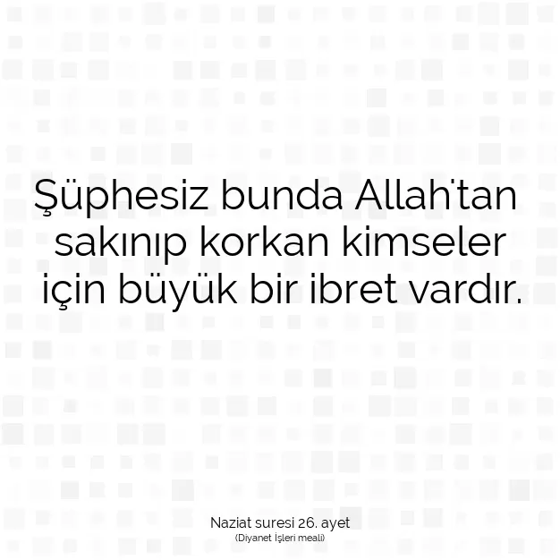 Ayetbul | Kuran Mealleri | Quran | Naziat suresi 26. ayet