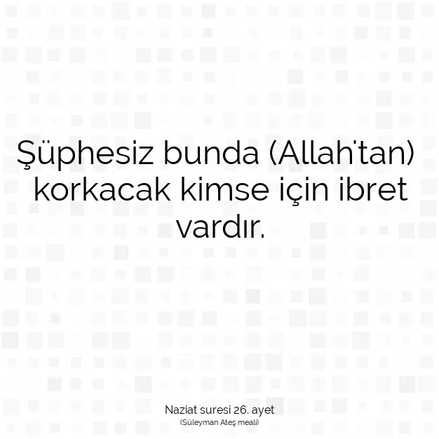 Ayetbul | Kuran Mealleri | Quran | Naziat suresi 26. ayet