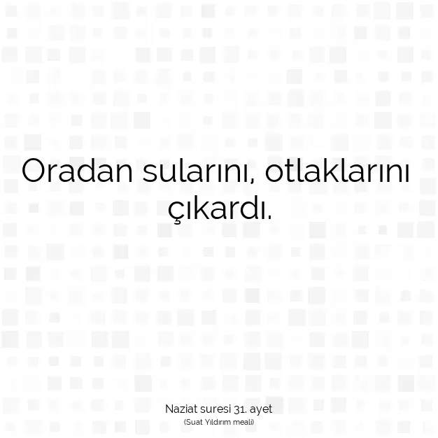 Ayetbul | Kuran Mealleri | Quran | Naziat suresi 31. ayet