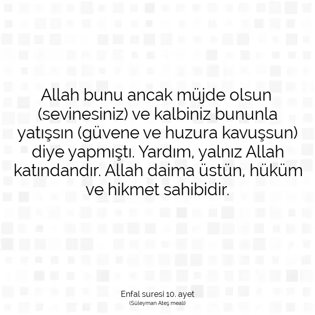 Ayetbul | Kuran Mealleri | Quran | Enfal suresi 10. ayet