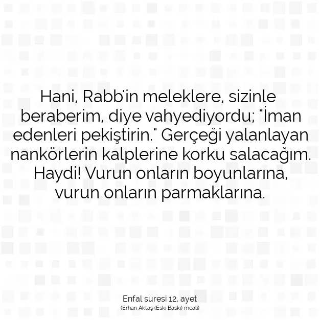 Ayetbul | Kuran Mealleri | Quran | Enfal suresi 12. ayet