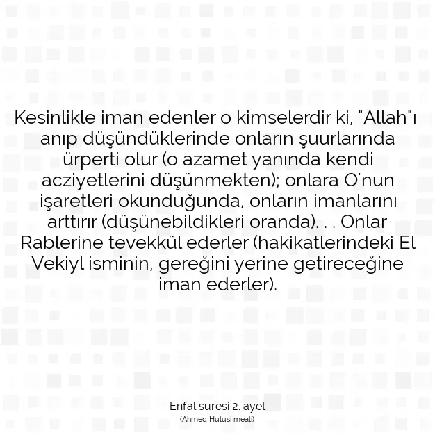 Ayetbul | Kuran Mealleri | Quran | Enfal suresi 2. ayet