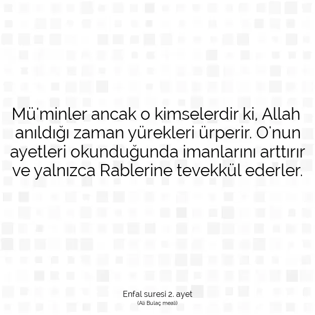 Ayetbul | Kuran Mealleri | Quran | Enfal suresi 2. ayet