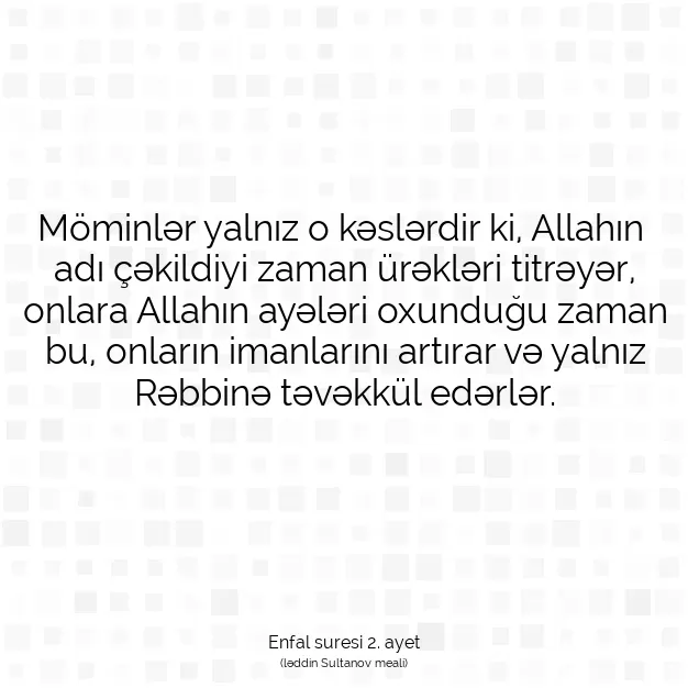 Ayetbul | Kuran Mealleri | Quran | Enfal suresi 2. ayet