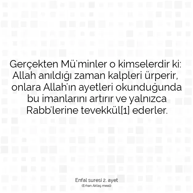 Ayetbul | Kuran Mealleri | Quran | Enfal suresi 2. ayet