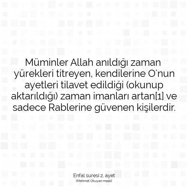 Ayetbul | Kuran Mealleri | Quran | Enfal suresi 2. ayet