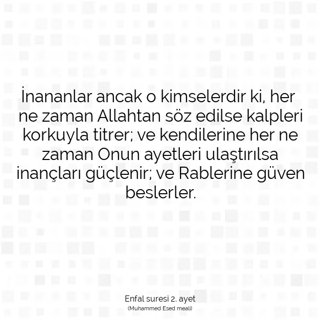 Ayetbul | Kuran Mealleri | Quran | Enfal suresi 2. ayet