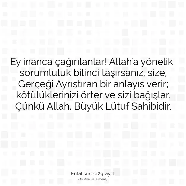 Ayetbul | Kuran Mealleri | Quran | Enfal suresi 29. ayet