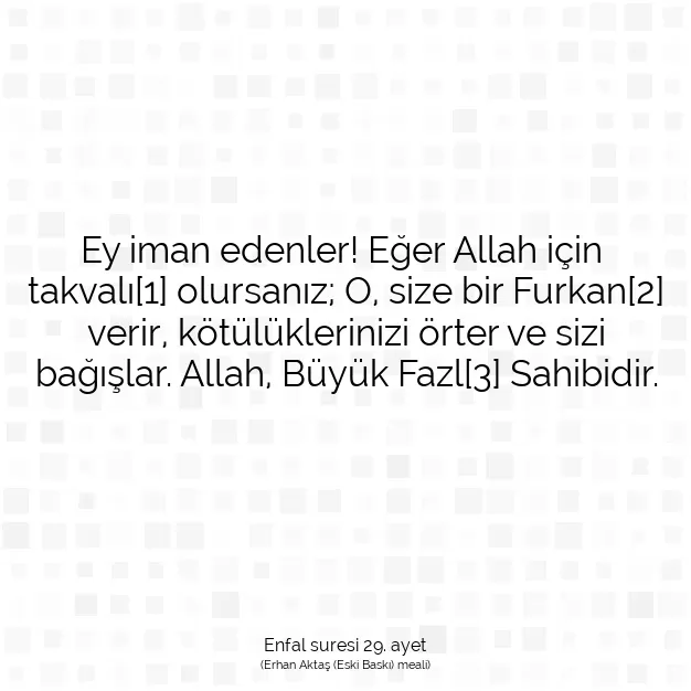 Ayetbul | Kuran Mealleri | Quran | Enfal suresi 29. ayet