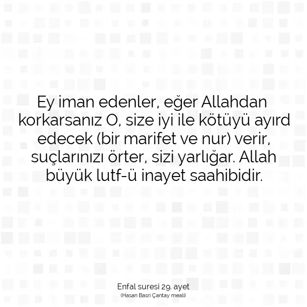 Ayetbul | Kuran Mealleri | Quran | Enfal suresi 29. ayet