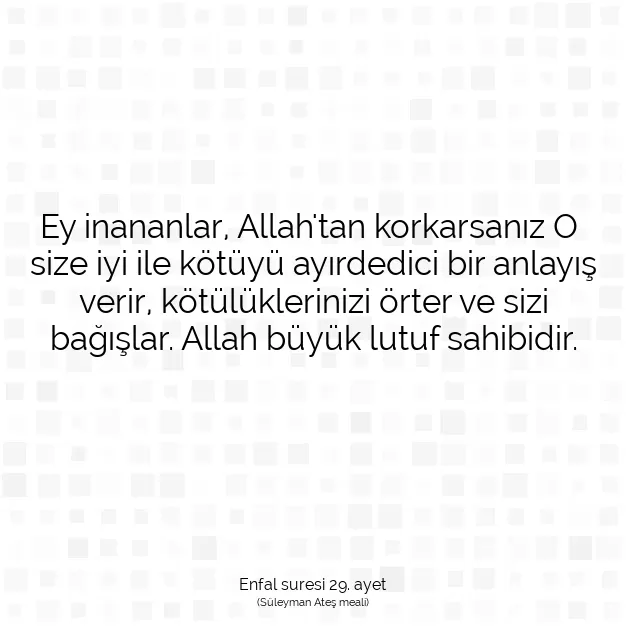 Ayetbul | Kuran Mealleri | Quran | Enfal suresi 29. ayet