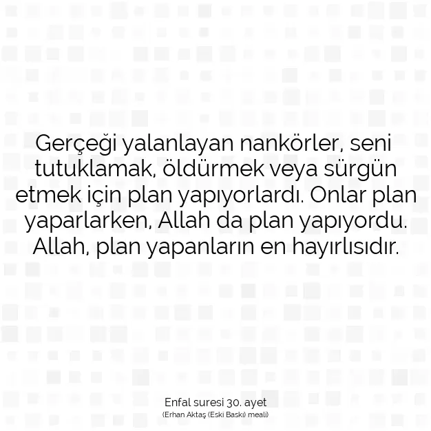 Ayetbul | Kuran Mealleri | Quran | Enfal suresi 30. ayet