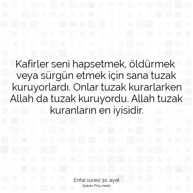 Ayetbul | Kuran Mealleri | Quran | Enfal suresi 30. ayet