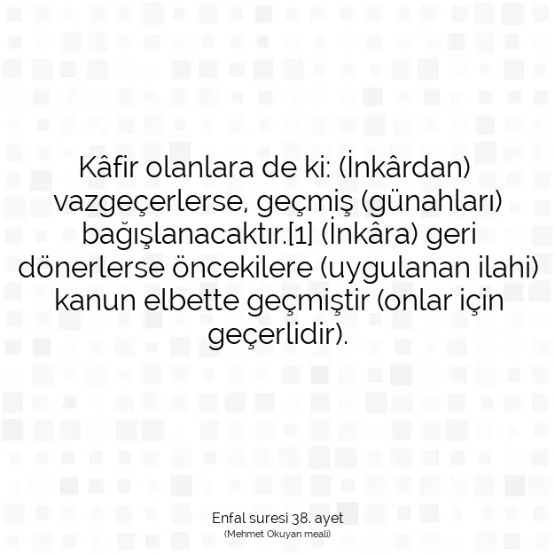 Ayetbul | Kuran Mealleri | Quran | Enfal suresi 38. ayet