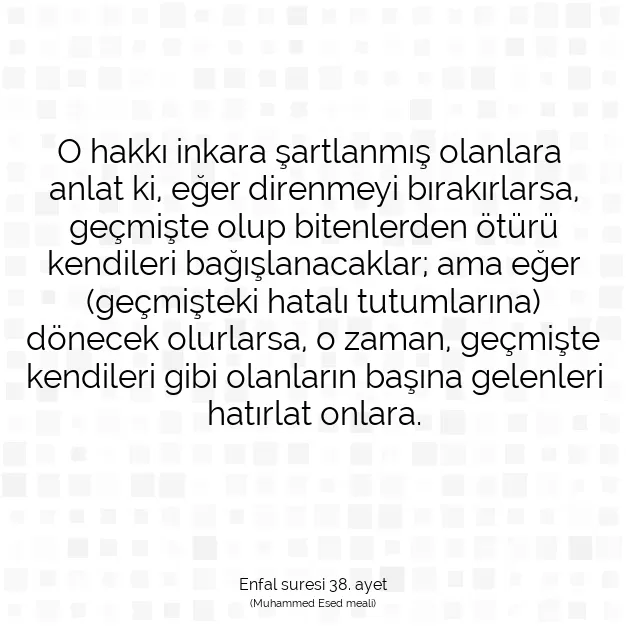 Ayetbul | Kuran Mealleri | Quran | Enfal suresi 38. ayet