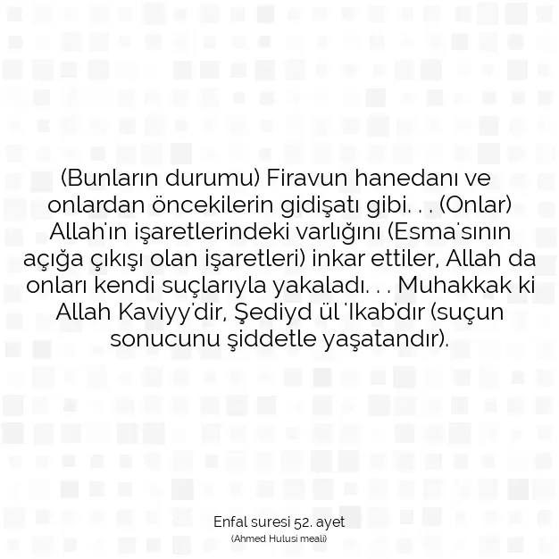 Ayetbul | Kuran Mealleri | Quran | Enfal suresi 52. ayet