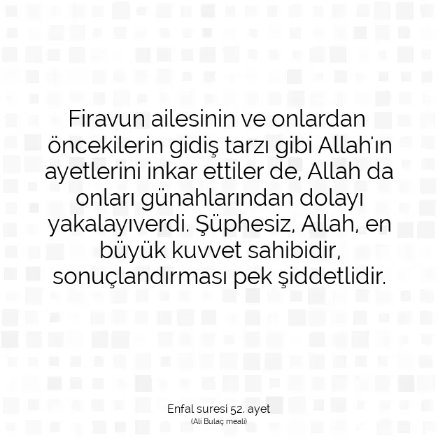 Ayetbul | Kuran Mealleri | Quran | Enfal suresi 52. ayet