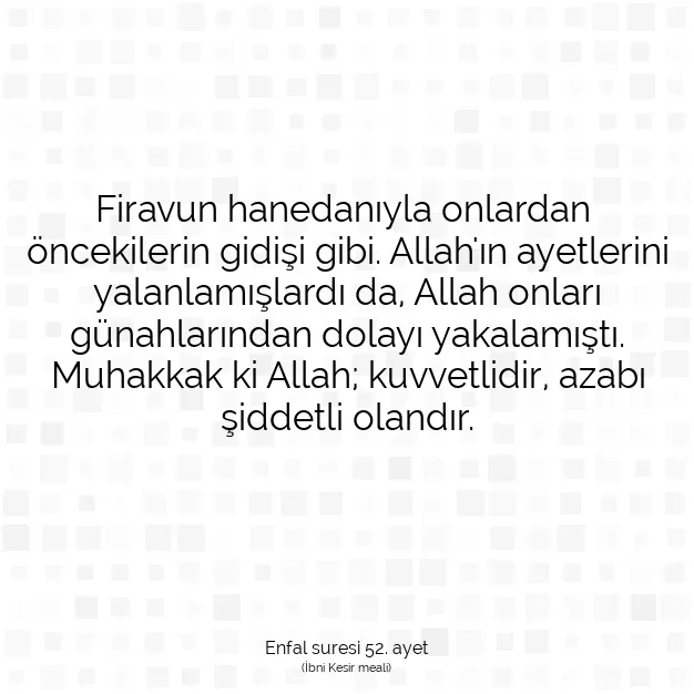 Ayetbul | Kuran Mealleri | Quran | Enfal suresi 52. ayet