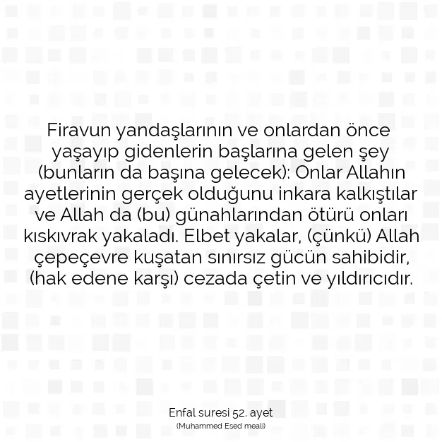 Ayetbul | Kuran Mealleri | Quran | Enfal suresi 52. ayet