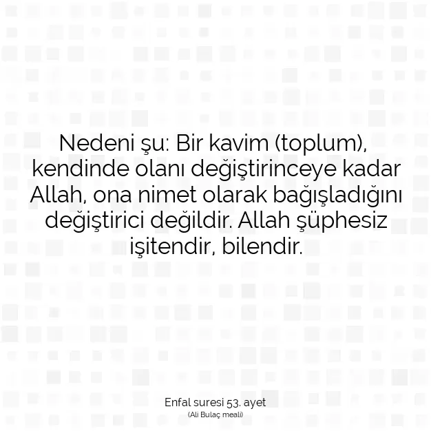 Ayetbul | Kuran Mealleri | Quran | Enfal suresi 53. ayet