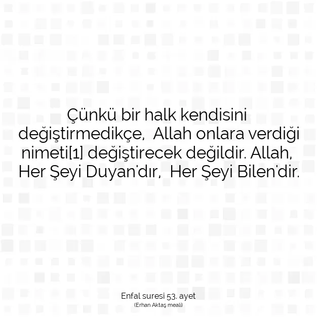 Ayetbul | Kuran Mealleri | Quran | Enfal suresi 53. ayet