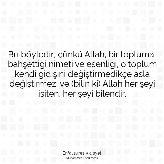 Ayetbul | Kuran Mealleri | Quran | Enfal suresi 53. ayet