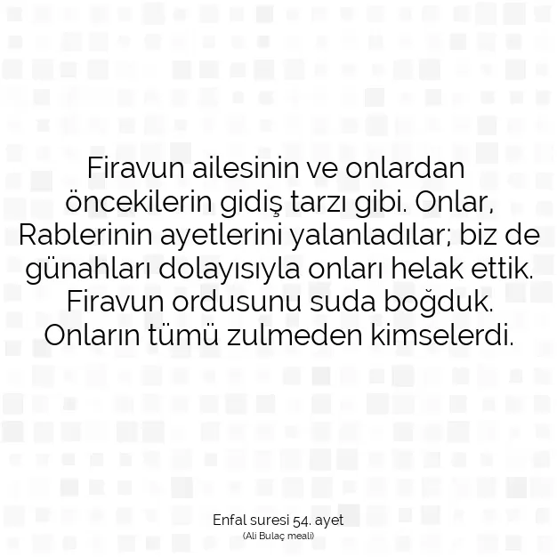 Ayetbul | Kuran Mealleri | Quran | Enfal suresi 54. ayet