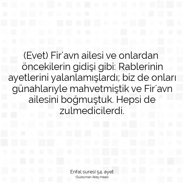 Ayetbul | Kuran Mealleri | Quran | Enfal suresi 54. ayet