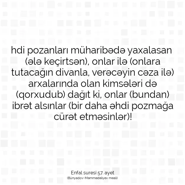 Ayetbul | Kuran Mealleri | Quran | Enfal suresi 57. ayet