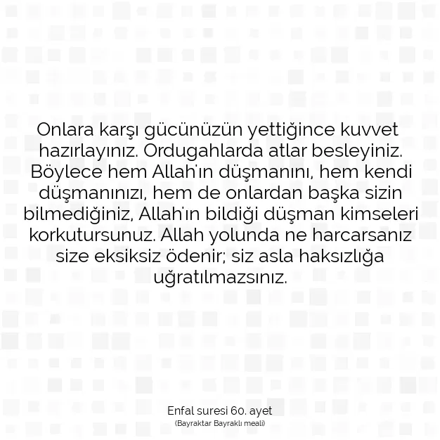 Ayetbul | Kuran Mealleri | Quran | Enfal suresi 60. ayet