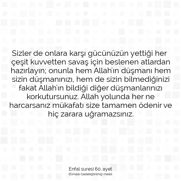 Ayetbul | Kuran Mealleri | Quran | Enfal suresi 60. ayet