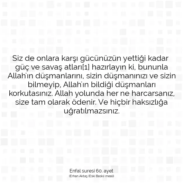 Ayetbul | Kuran Mealleri | Quran | Enfal suresi 60. ayet