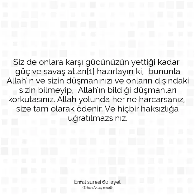 Ayetbul | Kuran Mealleri | Quran | Enfal suresi 60. ayet