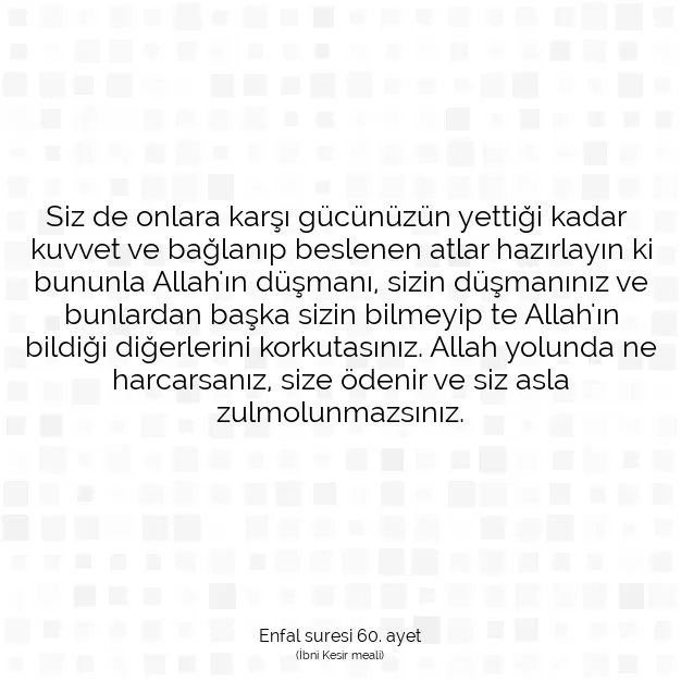 Ayetbul | Kuran Mealleri | Quran | Enfal suresi 60. ayet