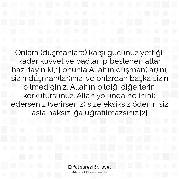 Ayetbul | Kuran Mealleri | Quran | Enfal suresi 60. ayet