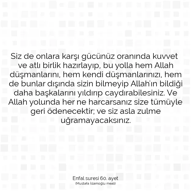 Ayetbul | Kuran Mealleri | Quran | Enfal suresi 60. ayet