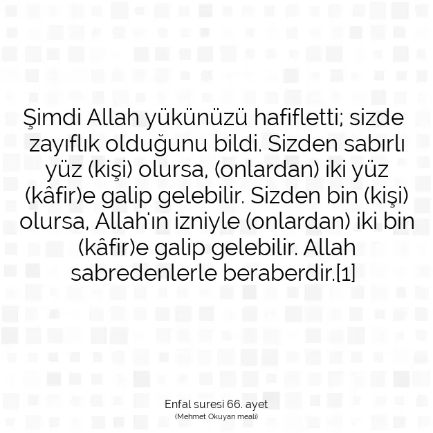 Ayetbul | Kuran Mealleri | Quran | Enfal suresi 66. ayet