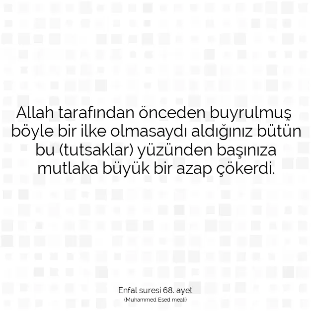 Ayetbul | Kuran Mealleri | Quran | Enfal suresi 68. ayet