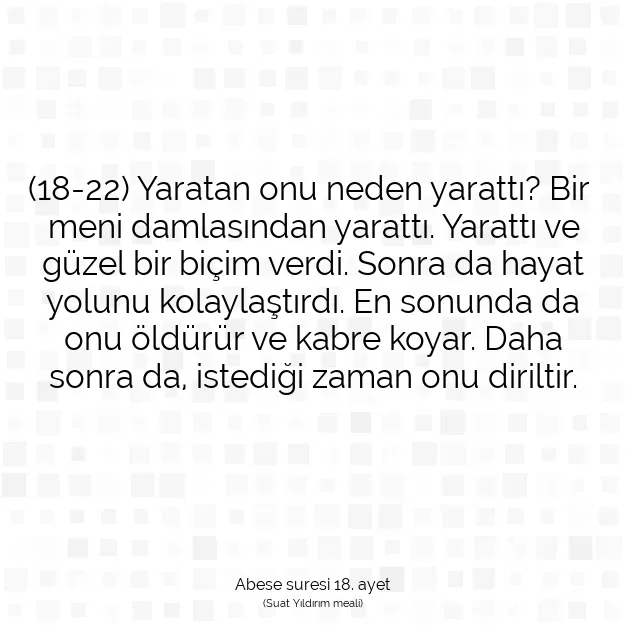 Ayetbul | Kuran Mealleri | Quran | Abese suresi 18. ayet