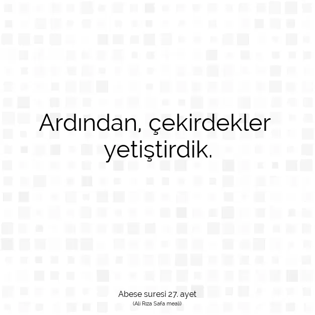 Ayetbul | Kuran Mealleri | Quran | Abese suresi 27. ayet