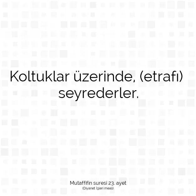 Ayetbul | Kuran Mealleri | Quran | Mutaffifin suresi 23. ayet