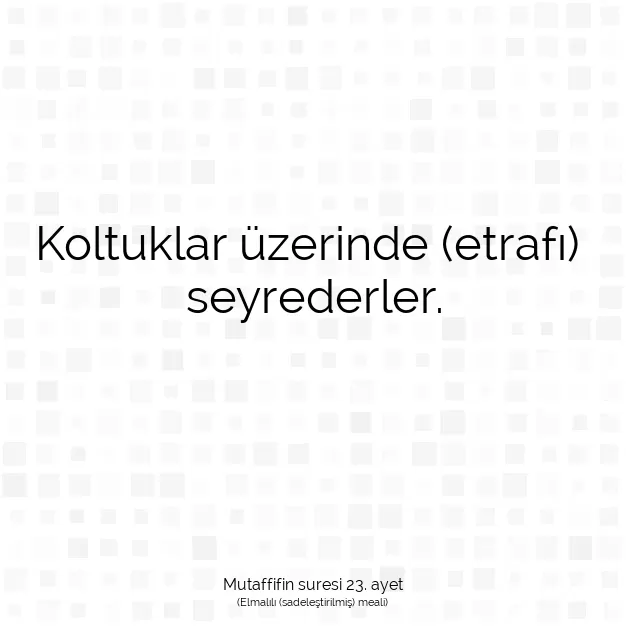 Ayetbul | Kuran Mealleri | Quran | Mutaffifin suresi 23. ayet