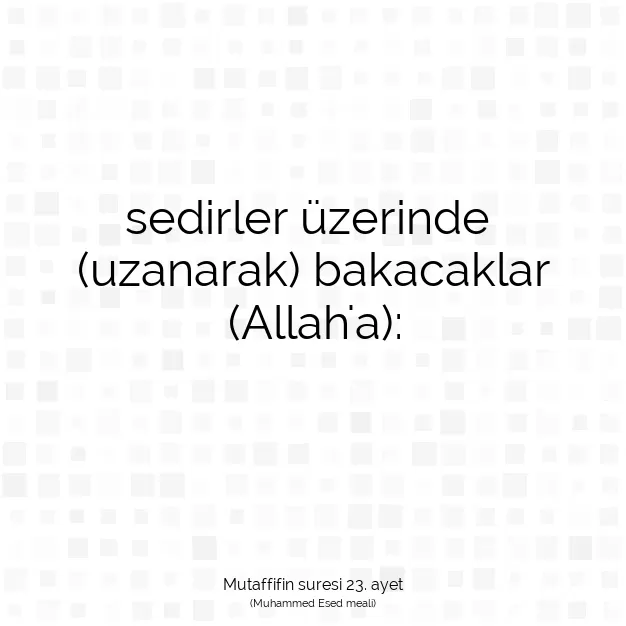 Ayetbul | Kuran Mealleri | Quran | Mutaffifin suresi 23. ayet