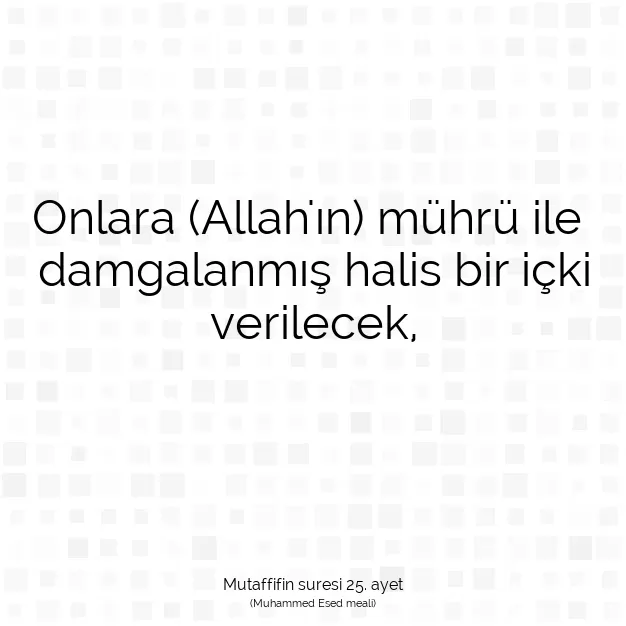 Ayetbul | Kuran Mealleri | Quran | Mutaffifin suresi 25. ayet