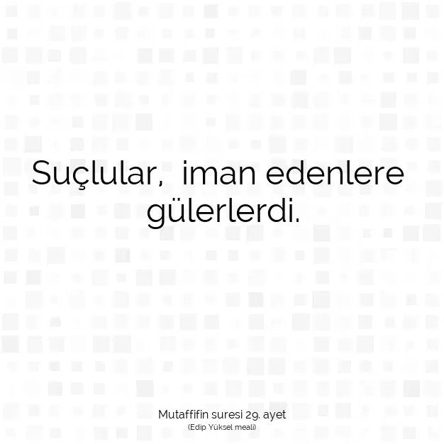 Ayetbul | Kuran Mealleri | Quran | Mutaffifin suresi 29. ayet